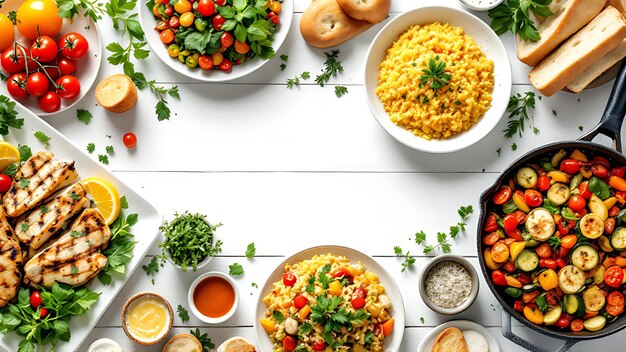 Zestaw dań na stole